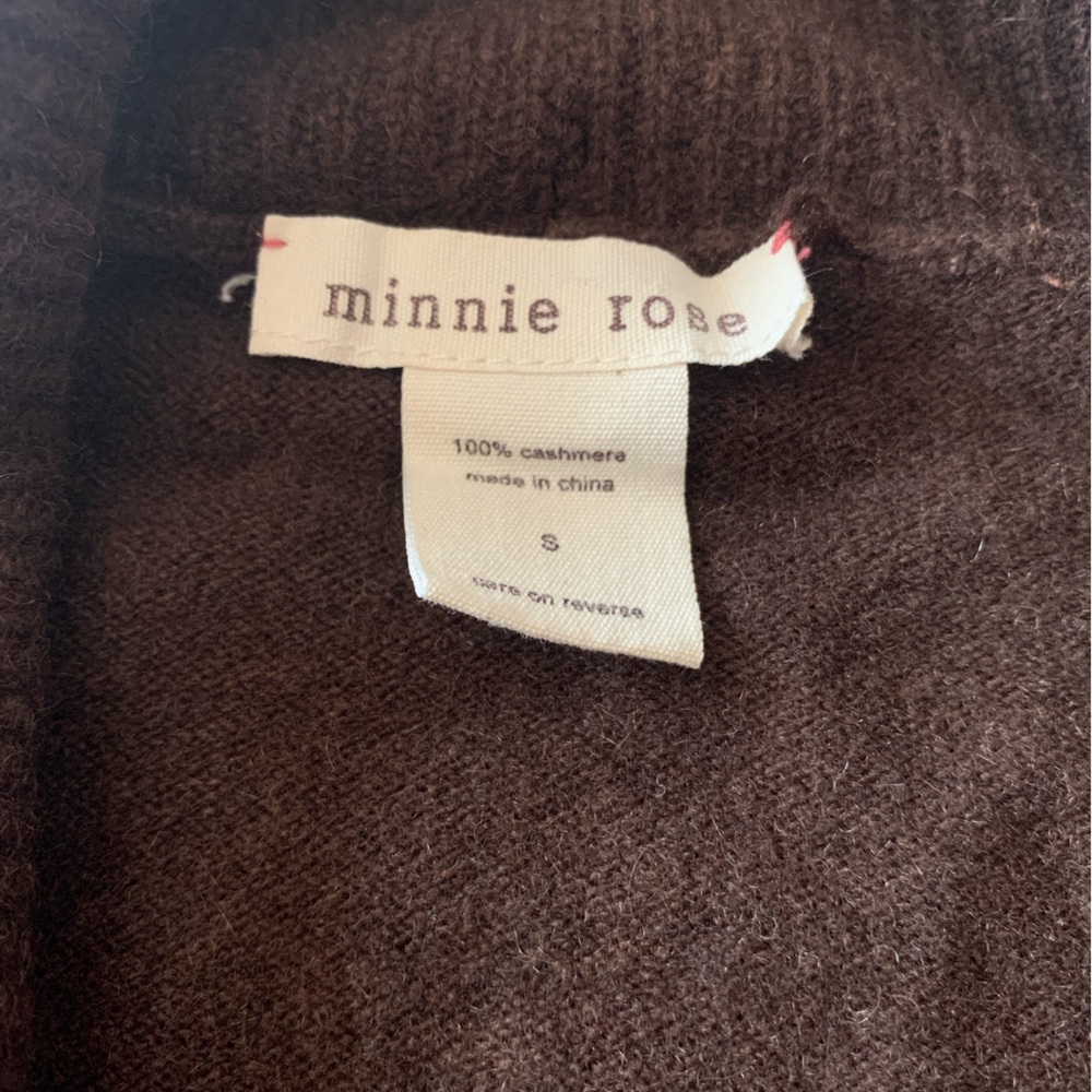 Minnie Rose Cashmere Shawl Collar Cardigan in Dark Brown - Picture 3 of 4